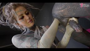TRANNY ANAL stretching by TATTOOED dominatrix - ASS fisting FEMDOM couple (goth, punk, alt porn) ZF163