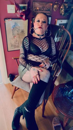 A Glimpse Of My Pussy Lips As Tina Snua Smokes A Cigarette In Boots - Smoking Goth Slut