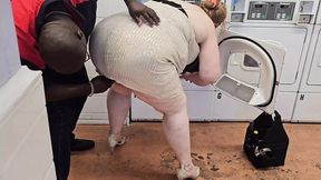 The service technician arrived to repair the laundry machines, but he thought servicing me was a better idea