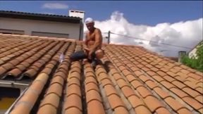 hot exhib worker in public