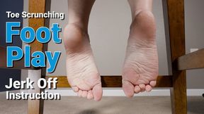 Foot Worship Jerk Off Instruction Barefoot Toe Scrunching Footplay Under Chair - Kylie Jacobsx - WMV 1080p HD