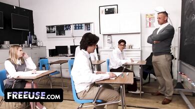 The Class Can't Focus When the Teacher's Big Cock Isn't In Her Mouth