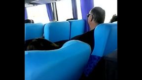 Grabbing cock in the bus