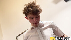 Petite twink Jack Davis tastes several cocks  & old