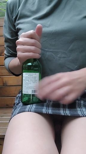 Shemale Ting xuan fuckef by toys outdoors.   Clip 1