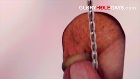 19-year-old Student Tries a Beaded Sounding Rod at the Gloryhole - Cums Multiple Times