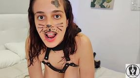 SLUT PUPPY PLAY FETISH GASPING BARKING NIPPLE CLAMP CHAIN