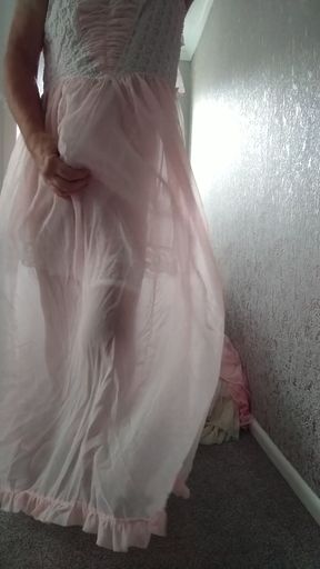Trying on my transparent lingerie and nighties   Clip 1