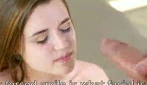 spraying faces with jizz