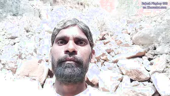 Skinny Indian twink pissing and spanking his hairy ass outdoors
