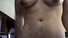 My beautiful and sexy friend flashes saggy boobies on webcam