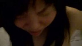 Asian whore can't help but moan while I drill her tight pussy
