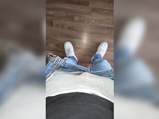 Hawt Master in Leatherjacket rubs his Bulge! PhantomGentX in Grey Calvin Klein Boxers Strokes Big Ramrod Hard