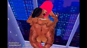 Ebony Hentai Goddess Demands Rough Sex Hot Creampie Upon Midnight Return