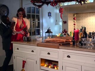 That babe Gets Her Booty Banged Hard in the Kitchen on Christmas Eve!