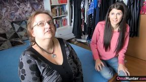 Lesbian video with femme fatale SandraG and Othilia from OmaHunter