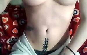 Tatooed girl on webcam-chat