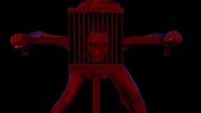 bdsm bondage sex standing fuck with a head cage