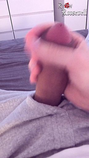 Watching Porn Leads to Noisy Cumshot After Quick Horny Wank