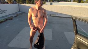 Horney After Workout, Jerk In Parking Lot Of Gym (rainbow In Background At 2:35)