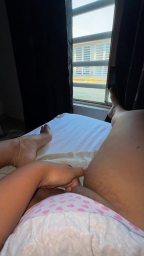 My Neighbor Walks by and Sees Me Through the Window, He Always Pretends Not to Notice and Stares at My Pussy.