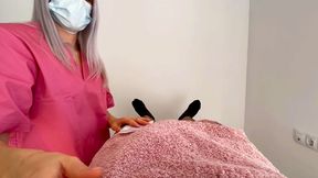 Amateur girl waxes cock and gives a handjob until he cums