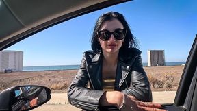 up your skirt and get in the cock! car-sex with skinny-teen madison