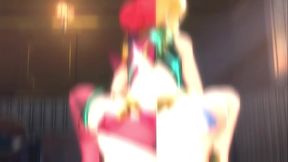 Big-titted lady twerks on huge 3D cock in cinematic setting
