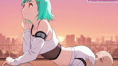 Naruto Hentai Anime - Big Tits Fuu Blowjob in Makima's Cumshot