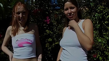 Haley Paige & Sally Rodeo Anal Threesome Outdoors