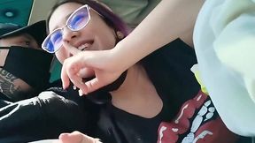 Blowjob and a creampie on the bus. This girl is really ready for everything