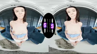 Alyssa Bounty VR Masturbation - Shaved Brunette Gets Multiple Orgasms
