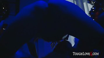 Depressed Santa had his dream come true when stunning Crystal Taylor started to suck his shaft