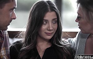 Busty milf n hubby fuck and facesit petite teen goddaughter