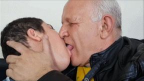 GRANDPA KISSING THE BEAUTIFUL CLEANING LADY -- BY ALBERT 72 YRS & LAURA 20 YRS - CLIP 6 IN FULL HD