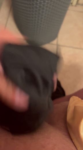 Cumming in step aunt black silky panties   Clip 1