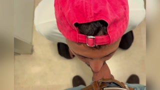 Big Arab dick blowjob in a public toilet