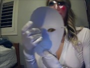 Masked Girl in White Finale! Shy girl struggles to remove her white mask! Help!