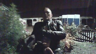 Black Leather Embracing My Cock: Proudly Displayed for All to See