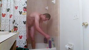 Enjoying A Shower With Toys