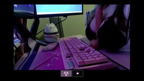 Goth e-girl gets help with private masturbation using a toy