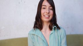 Busty Brunette, Karina&#039;s Uncensored Solo - Flashing Bush