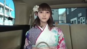 20-year-old with hidden huge breasts &mdash;  G cup &mdash;  on the way home from the coming-of-age ceremony. Photographed as a commemorative photoshoot. 2