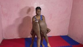 Essy vs Madina doing pile driver with a wedgie