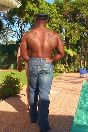 Buff black stud gets head and buries his cock deep inside guys tight ass