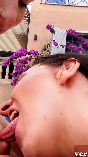 Stunning moment from "German skinny amateur teens have ffm threesome outdoor in pool POV"