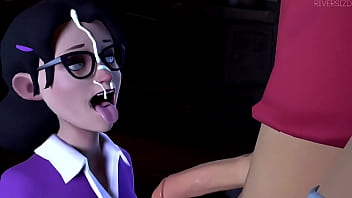 Miss Pauling Giving Blowjob Making Him Cum In Her Mouth