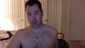 Old Hairy Dude Showing Off His Body in Bedroom