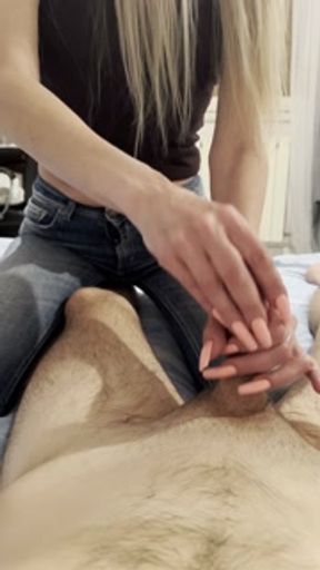 I wanted to rest but she wanted to play with me under the sheets and ended up exploding my cock