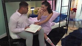 Slutty Little Maly seduced a bbc guy to get a wet pussy fucked hard